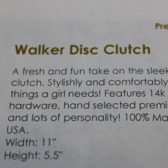 Moss Mills Espresso Leather Envelope Studded Clutch 14k gold plated hardware - Picture 6 of 8